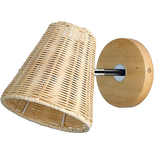 Stoex Lampe Murale Tissées À La Main, Appliques En Rotin, Appliques En Bois, Applique Murale Rétro Modernes Pour Chambres, Salons Et Balcons