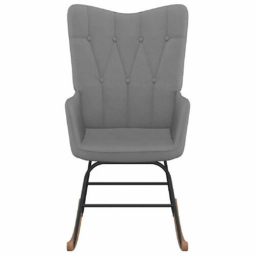 Maison Chic Chaise à bascule | Fauteuil Relax, design moderne Gris foncé Tissu -GKD47169