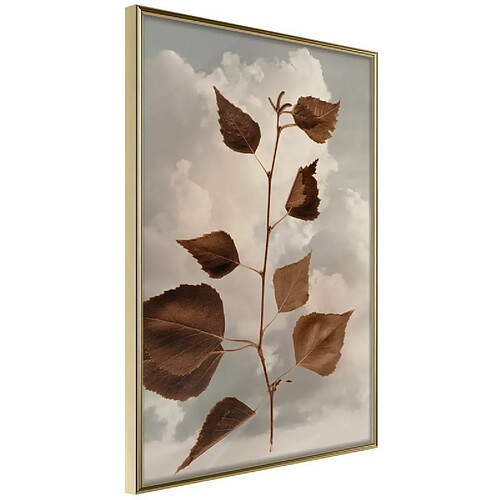 Paris Prix Affiche Murale Encadrée Leaves in the Clouds 40 x 60 cm Or