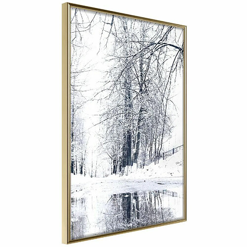 Paris Prix Affiche Murale Encadrée Snowy Park 30 x 45 cm Or