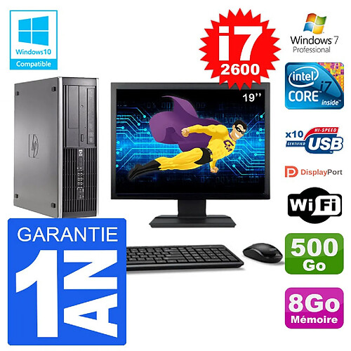 PC HP 6200 SFF Ecran 19" Intel i7-2600 RAM 8Go Disque 500Go Graveur DVD Wifi W7 · Occasion