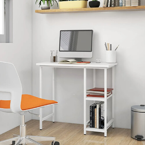 vidaXL Bureau d'ordinateur Blanc 80x40x72 cm MDF et métal