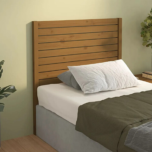 vidaXL Tête de lit Marron miel 106x4x100 cm Bois massif de pin