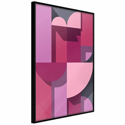 Paris Prix Affiche Murale Encadrée Pink Geometry 20 x 30 cm Noir