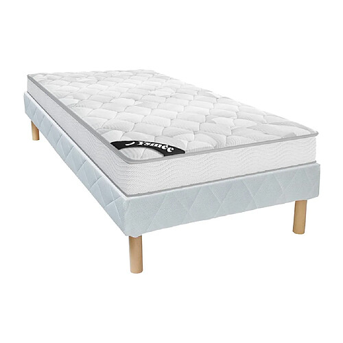 Vente-Unique Ensemble 90 x 190 cm sommier + matelas ressorts ensachés ép.20cm - SONGE de YSMÉE