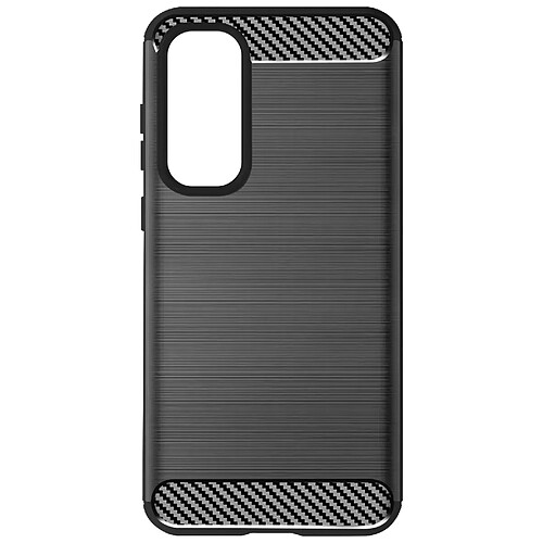 Avizar Coque pour Samsung Galaxy A35 5G Flexible Effet Carbone et Brossé Noir