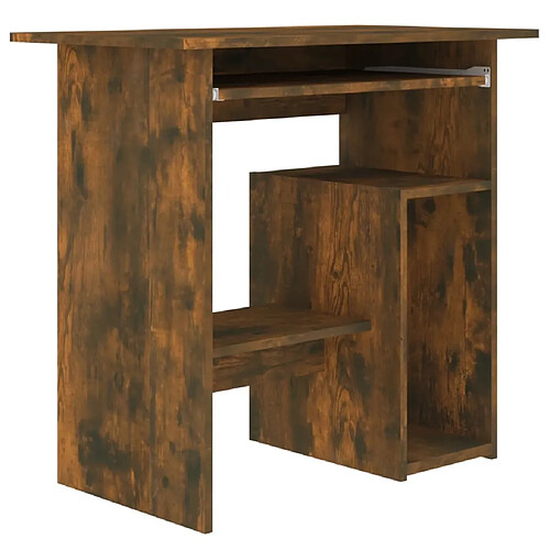 Maison Chic Bureau,Table de travail,bureau de travail pour chambre Chêne fumé 80x45x74 cm Bois d'ingénierie -GKD48942