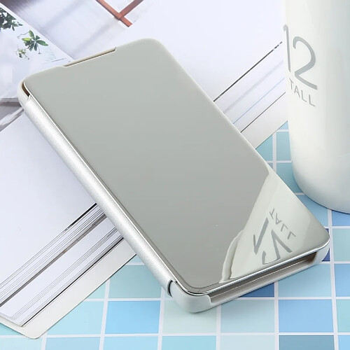 Wewoo étuis en cuir Coque Housse à rabat horizontal PU avec miroir de galvanoplastie pour Galaxy S10e, support (Argent)