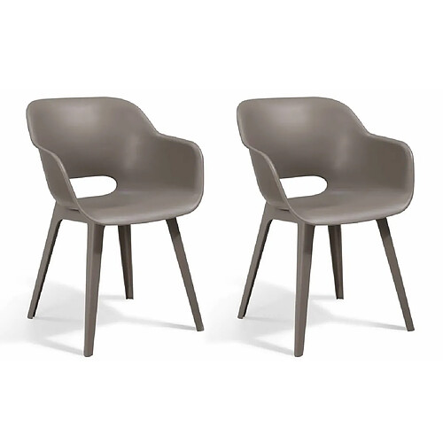 Keter Chaises d'extérieur Akola lot de 2 Cappuccino