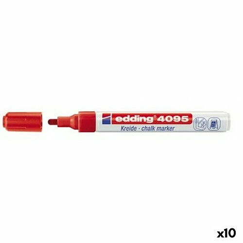 marqueur craie liquide Edding 4095 Rouge 10 Unités