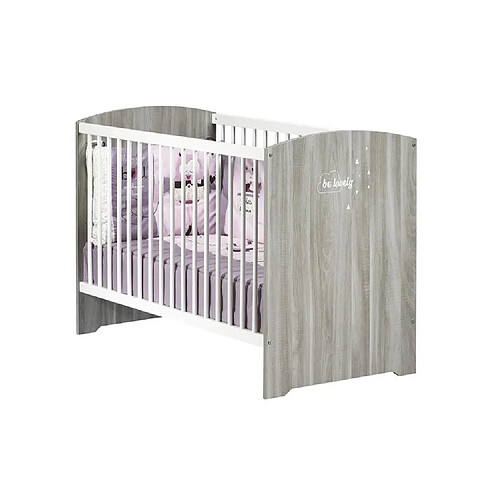 Sauthon BABYPRICE Lit Bébé Smile Chene Silex 3 Positions 60 x 120 cm cm