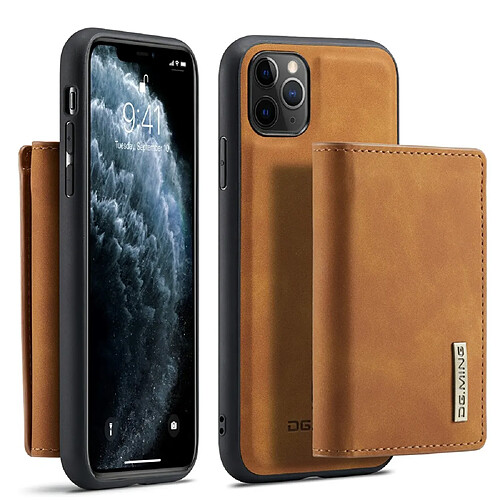 Dg.Ming Coque en TPU + PU détachable, hybride avec béquille marron pour votre Apple iPhone 11 Pro 5.8 pouces