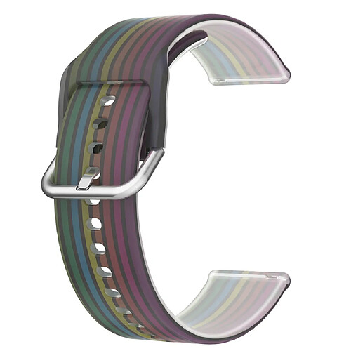 Bracelet en silicone couleur arc-en-ciel, 20mm pour votre Samsung Galaxy Watch 5 Pro 45mm/Watch4 Classic 42mm/46mm - Arc-en-ciel noir