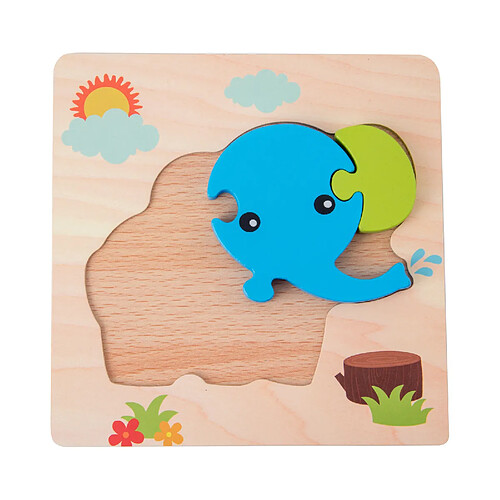 Jouets Colorés De Puzzle En Bois Montessori Pour L'éléphant D'enfants En Bas âge