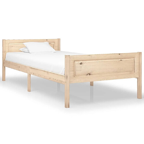 Maison Chic Lit adulte - Lit simple Cadre de lit,Structure du lit Contemporain Bois de pin massif 90x200 cm -MN88113