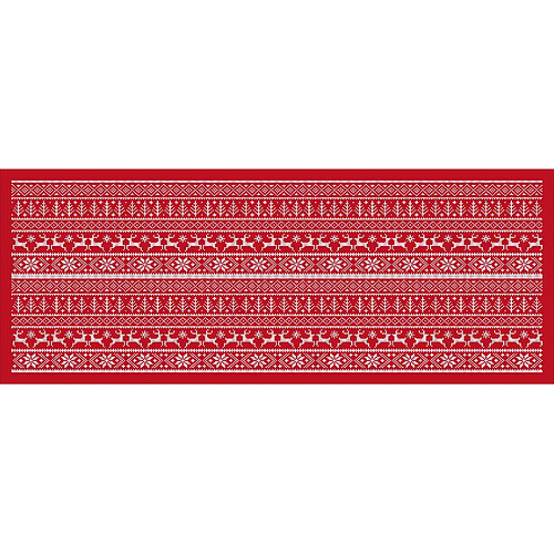 Alter Chemin de cuisine, 100% Made in Italy, Tapis antitache avec impression numérique, Tapis antidérapant et lavable, Modèle de Noël - Chelsie, cm 140x52