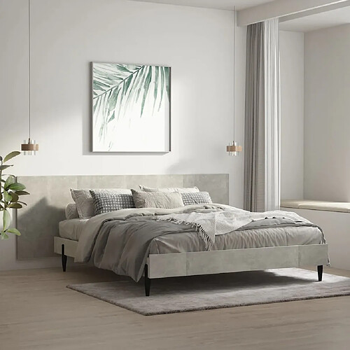 vidaXL Tête de lit murale Gris béton 240x1,5x80 cm Bois d'ingénierie