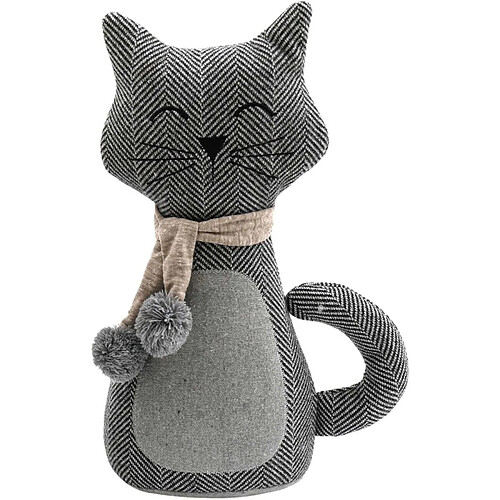 Sil Bloc porte en tissu Chat gris.