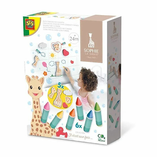 SES Creative Sophie la girafe - Crayons de couleur pour le bain et formes