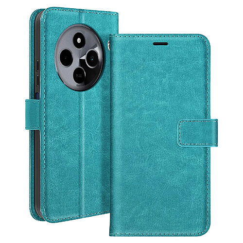 Mayaxess Étui pour Xiaomi Redmi 14C Portefeuille avec Dragonne Turquoise