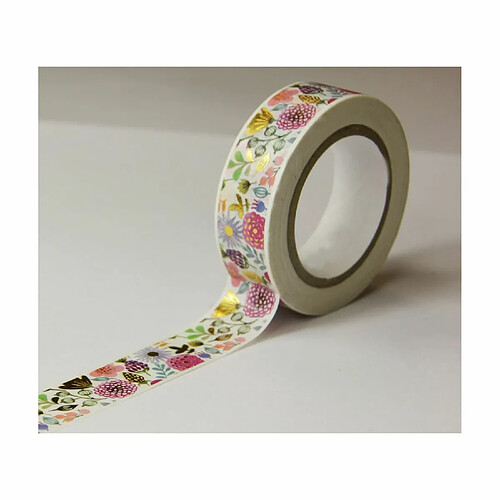 Youdoit Masking tape - Thème floral - Repositionnable - 15 mm x 10 m