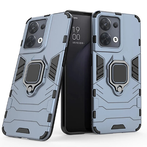 Htdmobiles Coque pour Oppo Reno 8 5G - housse etui rigide anti choc + film ecran - BLEU FONCE