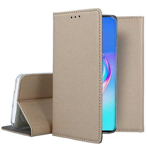 Htdmobiles Housse pour Realme C55 - etui coque pochette portefeuille + film ecran - OR MAGNET