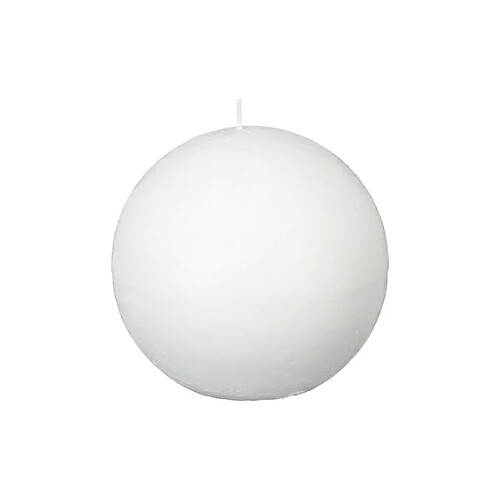 Toilinux Lot 2x Bougie boule Rustic - Diam. 10 cm - Blanc