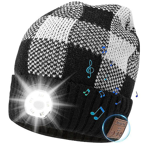 Universal Bluetooth 5.0 bonnet tricoté Extérieur Nuit Running Nuit Pêche LED Bluetooth Bonnet