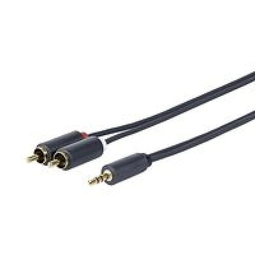 3.5MM - 2 X RCA M-M 2.5 Meter high flexible, 24AWG heavy duty, double-shileding, gold plated connector