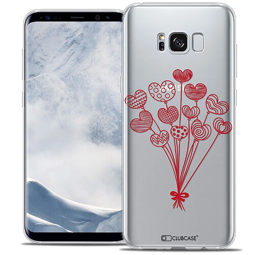 Caseink Coque Housse Etui Samsung Galaxy S8 (G950) [Crystal Gel HD Collection Love Saint Valentin Design Ballons d'amour - Souple - Ultra Fin - Imprimé en France]