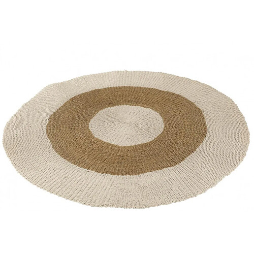 Dansmamaison Tapis Rond Zostere Blanc/Naturel Large