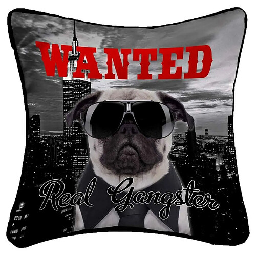 Paris Prix Housse de Coussin Gangster 40x40cm Noir