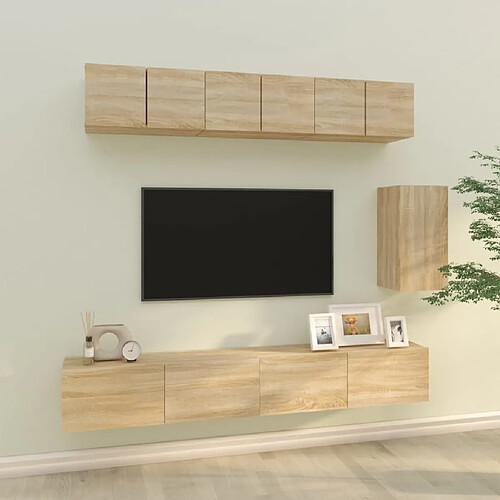 Maison Chic Ensemble de meubles TV 6 pcs pour salon - Chêne Sonoma Bois d'ingénierie -MN69349