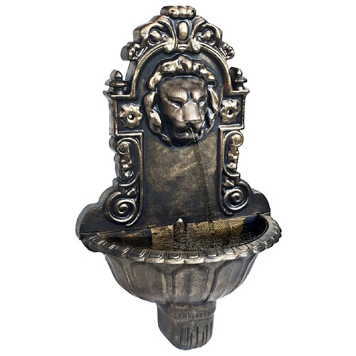 vidaXL Fontaine murale Design de tête de lion Bronze