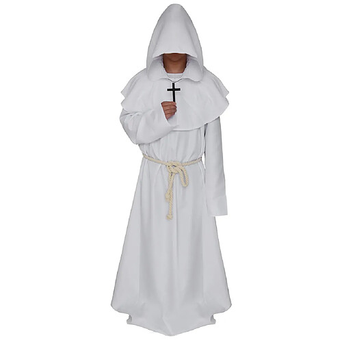 Frère Médiéval à Capuche Moine Prêtre Robe Manteau Costume Cosplay S