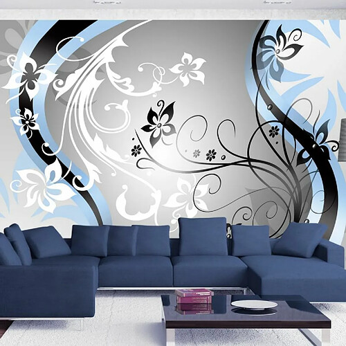 Paris Prix Papier Peint Art Flowers Blue 210 x 300 cm