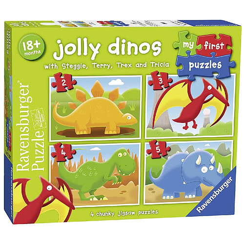 Ravensburger - 7289 - My First Puzzles - Jolly Dinos - Puzzles avec Dinosaures de 2, 3, 4 et 5 pièces