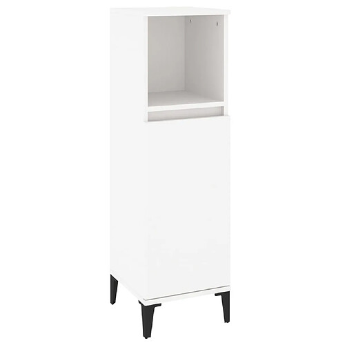 Maison Chic Armoire de salle de bain,Meuble de rangement,Meuble haut blanc 30x30x100 cm bois d'ingénierie -GKD736282