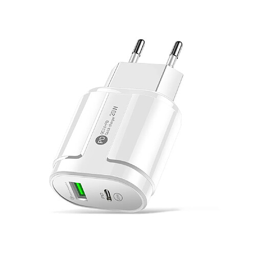 Eko Chargeur Secteur 20W USB Quick Charge Power Delivery USB-C Blanc