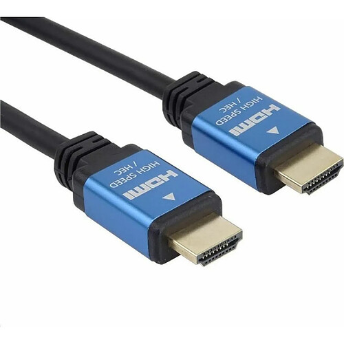 PremiumCord Câble HDMI 2.0b 4K - Résolution UHD 4K @ 60Hz 2160p, 3D, ARC, HDCP - Connecteurs métalliques dorés - Noir et bleu - Longueur 5 m