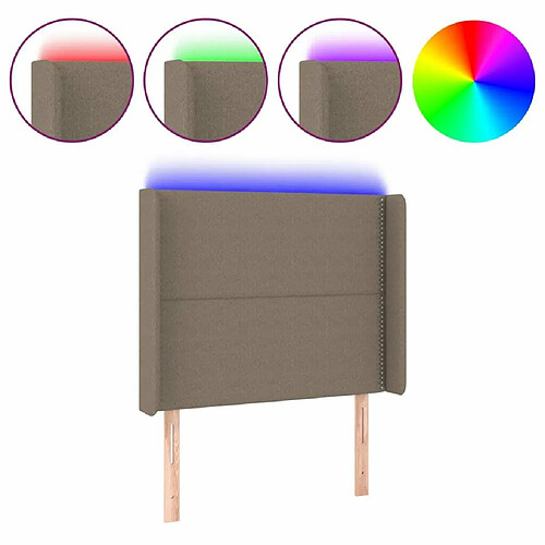 Maison Chic Tête de lit moderne à LED lumineuse pour chambre - Décoration de lit Taupe 103x16x118/128 cm Tissu -MN47212