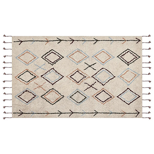 Beliani Tapis en coton 140 x 200 cm beige CORUM