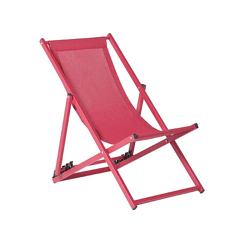 Beliani Chaise longue Métal Rouge LOCRI