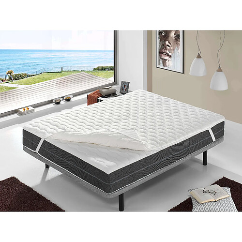 Dormalit Sur matelas 150X180 BASTILLE – Hauteur 4 cm - Respirabilité – Adaptabilité