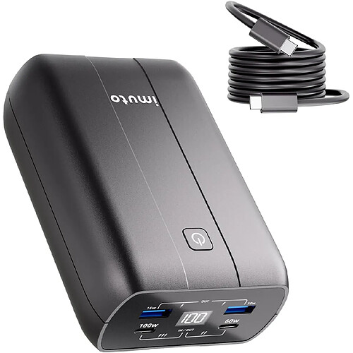 SANAG Batterie Externe 100W, [2024 M À Niveau] 20000Mah Chargeur Portable Charge Rapide Usb C In&Out Ordinateur Portable Power Bank Pour Macbook Dell Iphone 15/14/13/12 Galaxy Steam Deck Ipad