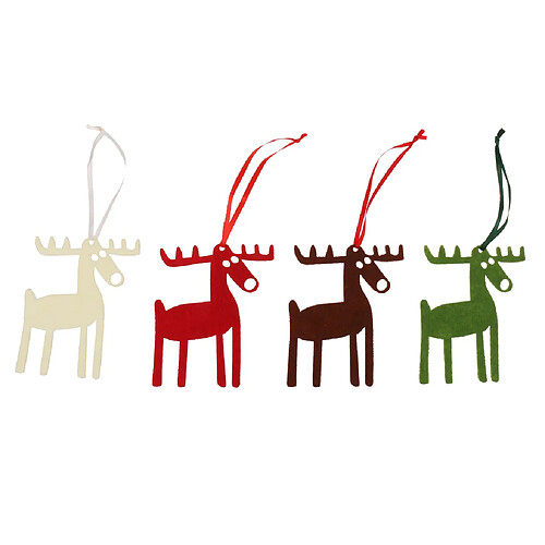 4 Pièces Coloré Suspendu Etiquette Girafe en non Tissés Ornement Décoration Cadeau pour Arbre de Noël