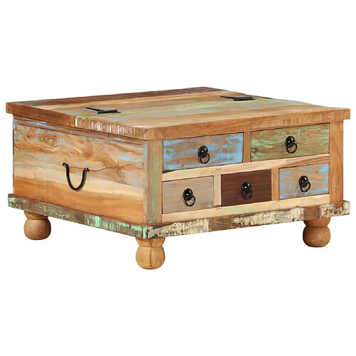 vidaXL Table basse Bois de récupération 70 x 70 x 38 cm