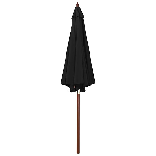 Helloshop26 Parasol avec mât en bois 300 x 258 cm noir 02_0008118