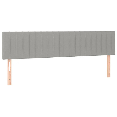 Maison Chic Lot de 2 Têtes de lit design pour chambre - Décoration de lit Gris clair 100x5x78/88 cm Tissu -MN22703